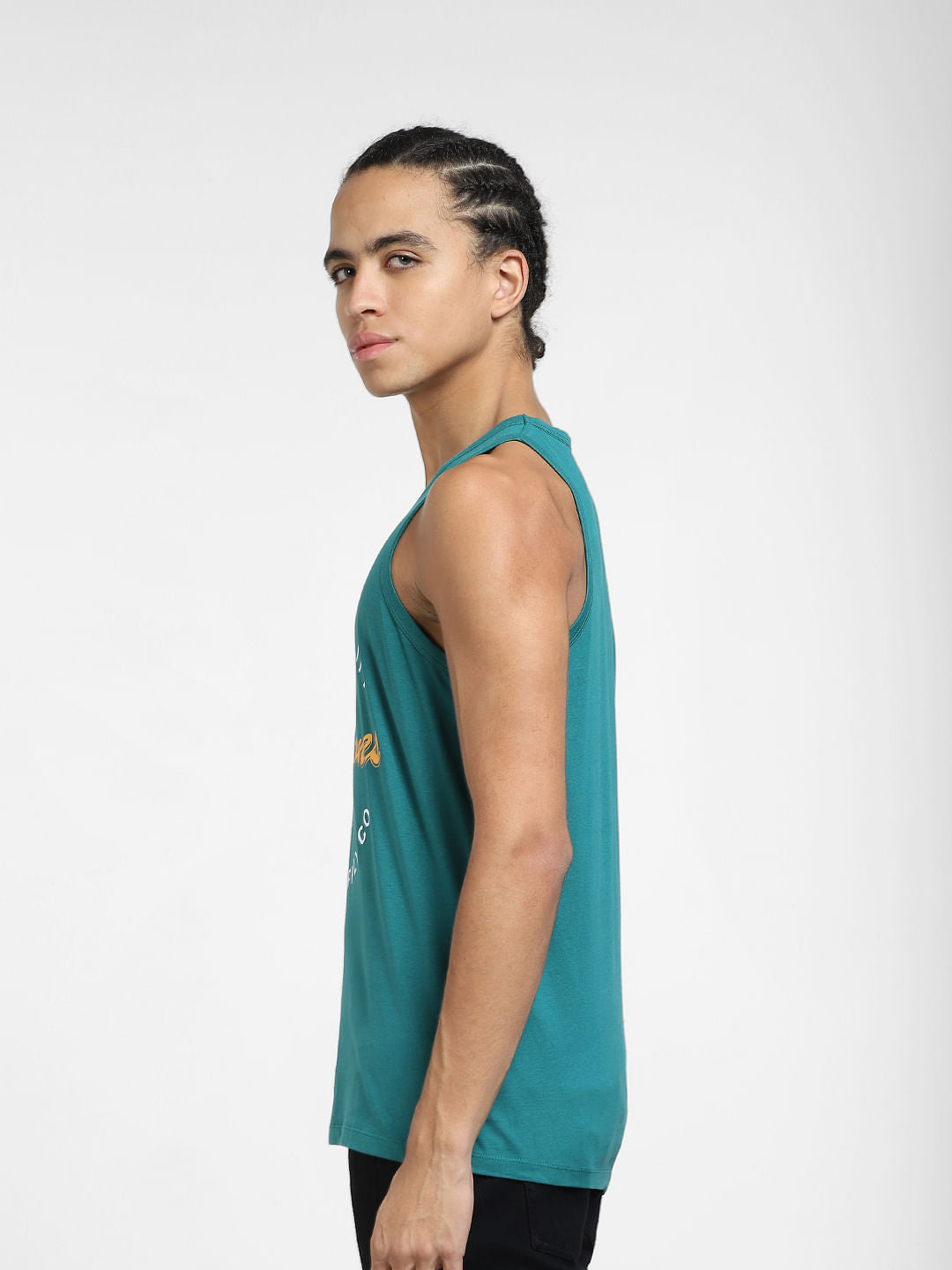 Green Logo Print T-shirt Vest