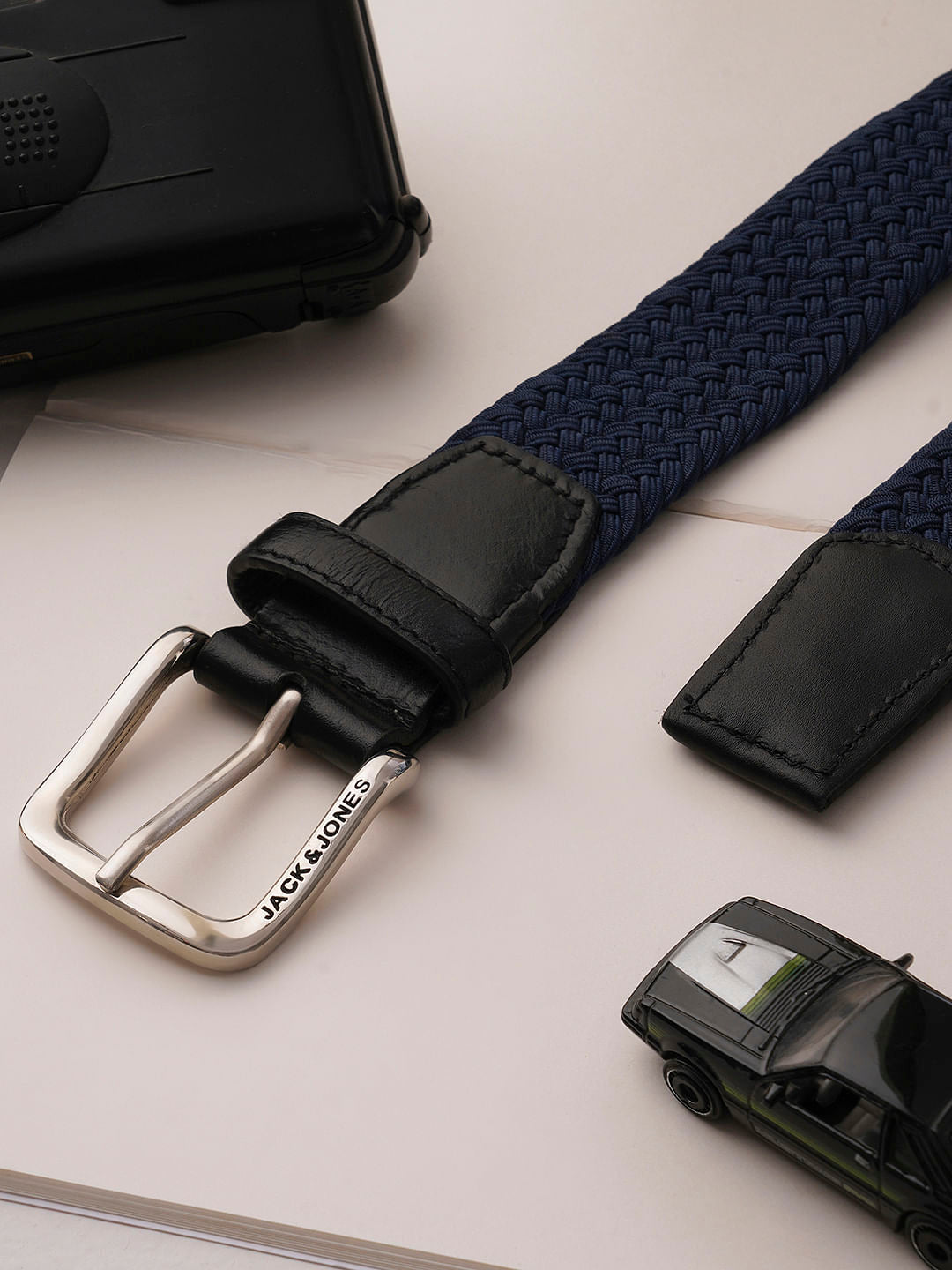 Boys Navy Blue Braided Belt