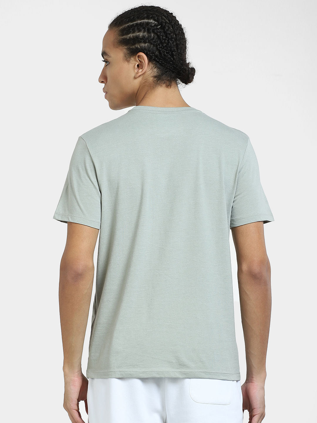 Grey Logo Print Crew Neck T-shirt