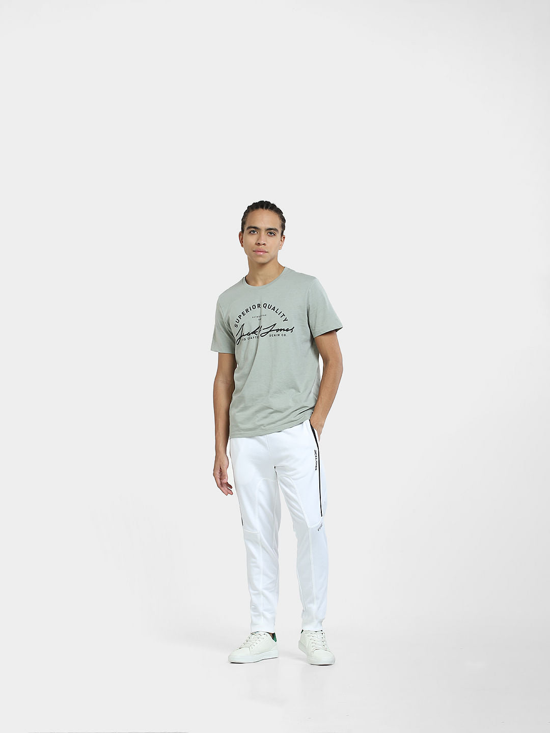 Grey Logo Print Crew Neck T-shirt