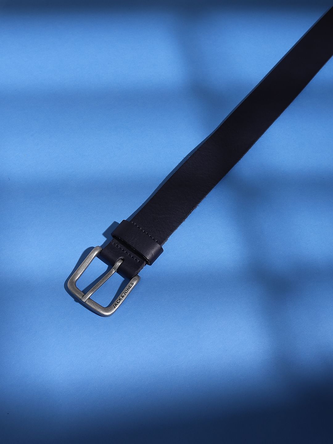 Navy Blue Leather Belt