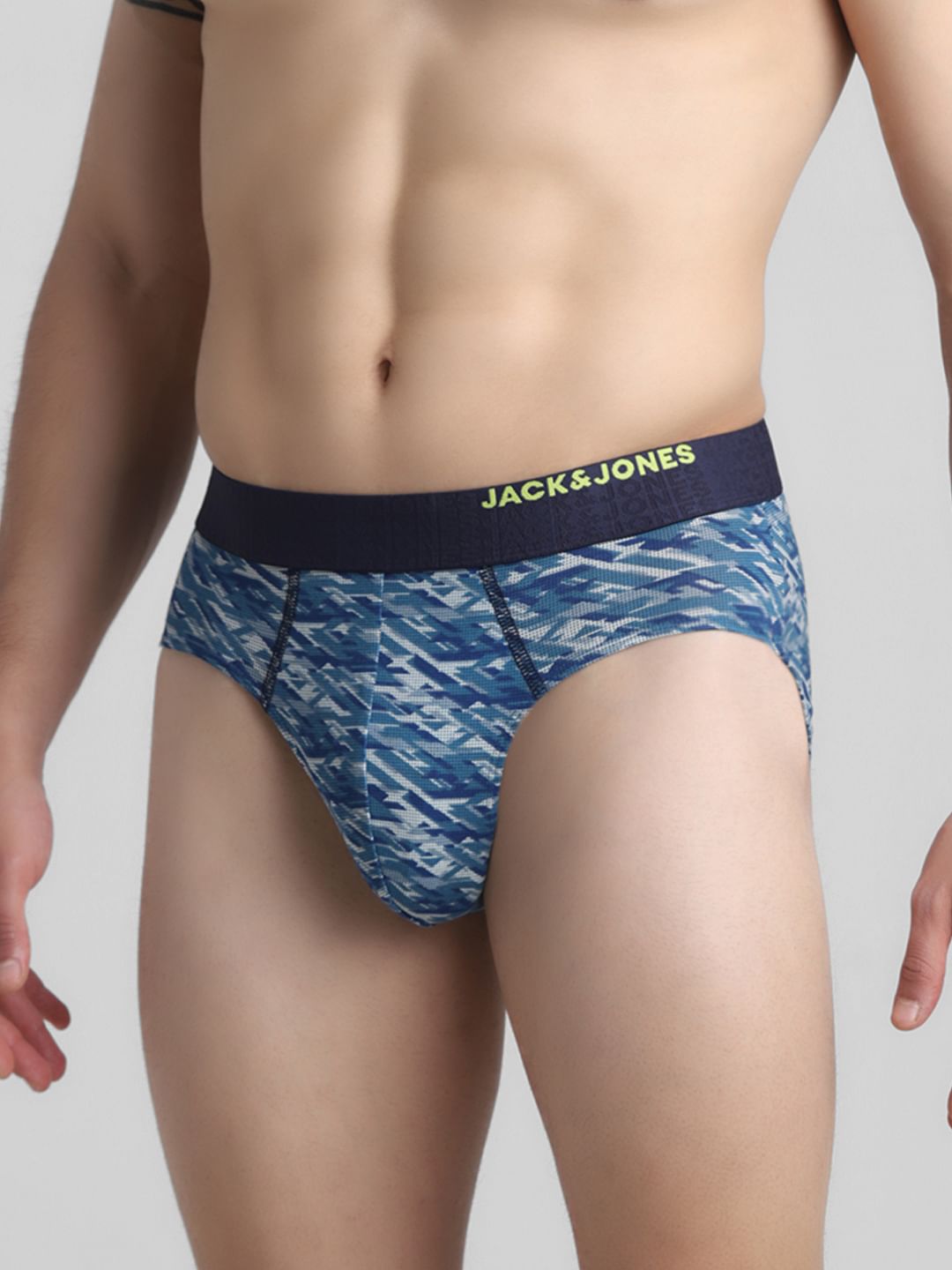 Navy Blue Camo Print Briefs