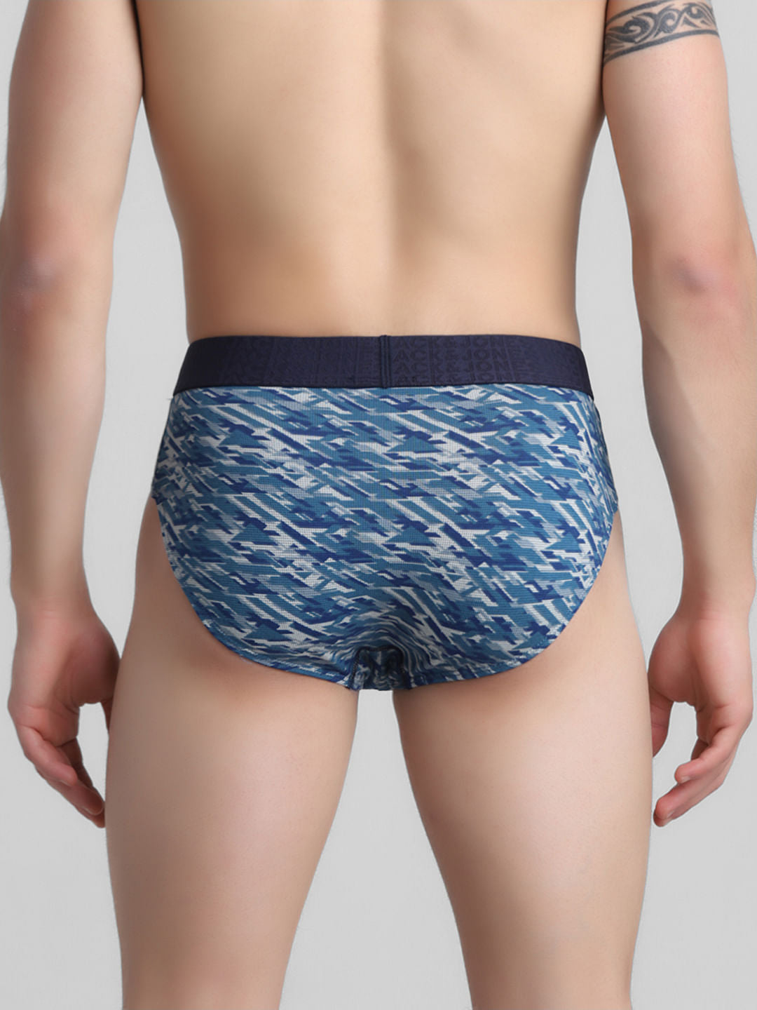 Navy Blue Camo Print Briefs