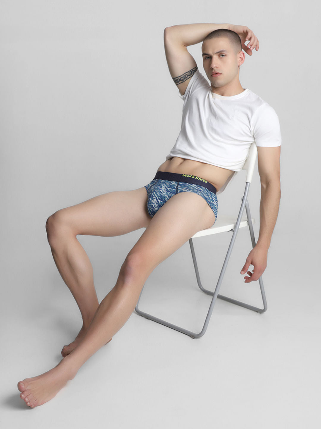 Navy Blue Camo Print Briefs