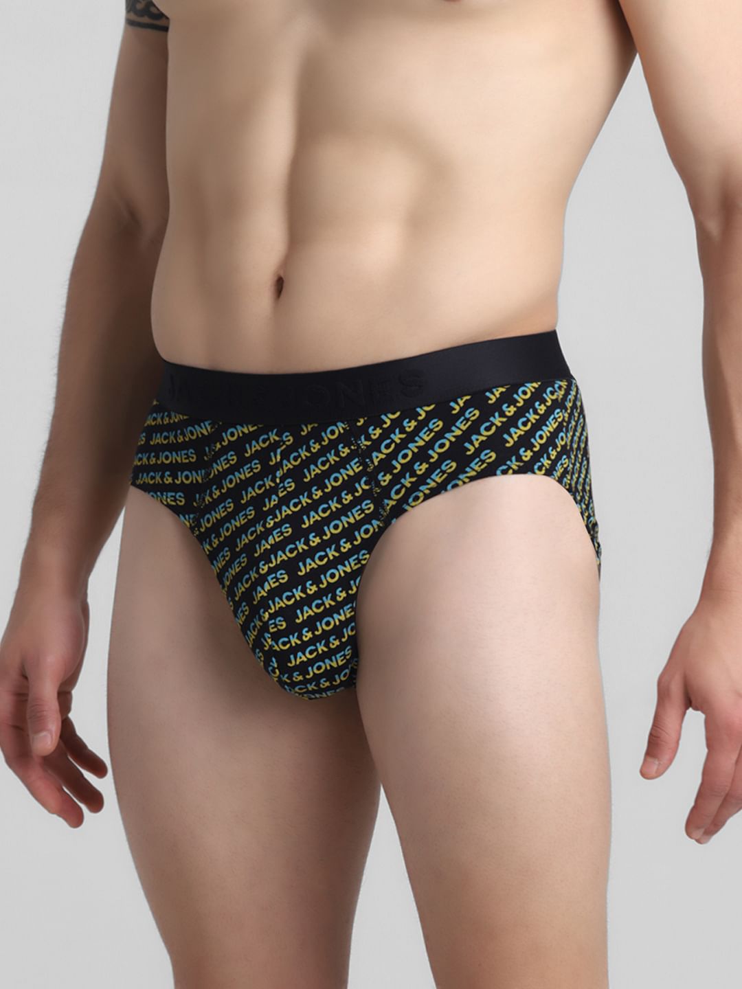 Black Logo Print Briefs