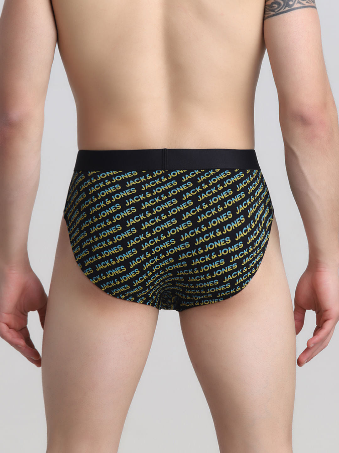 Black Logo Print Briefs