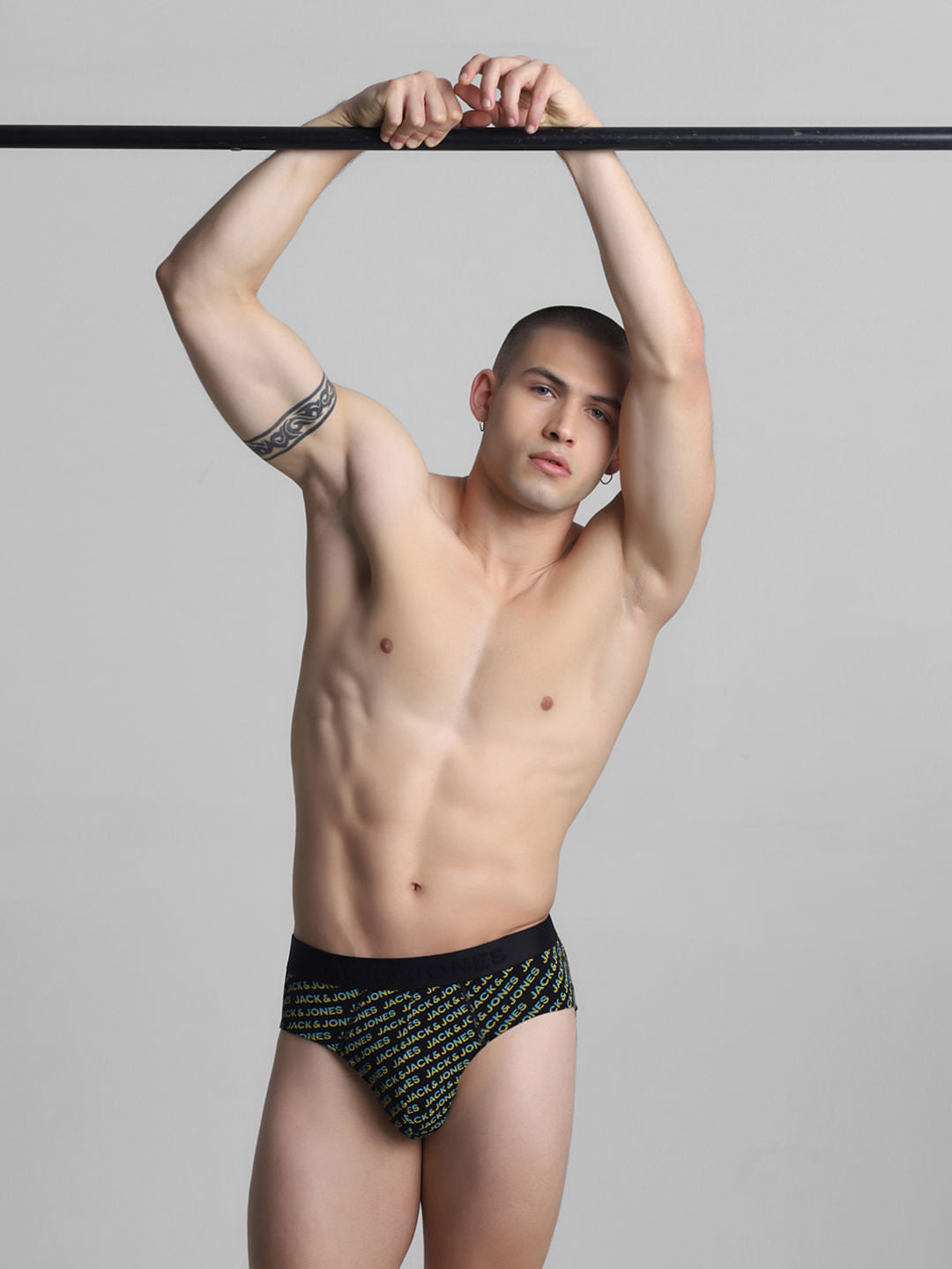 Black Logo Print Briefs