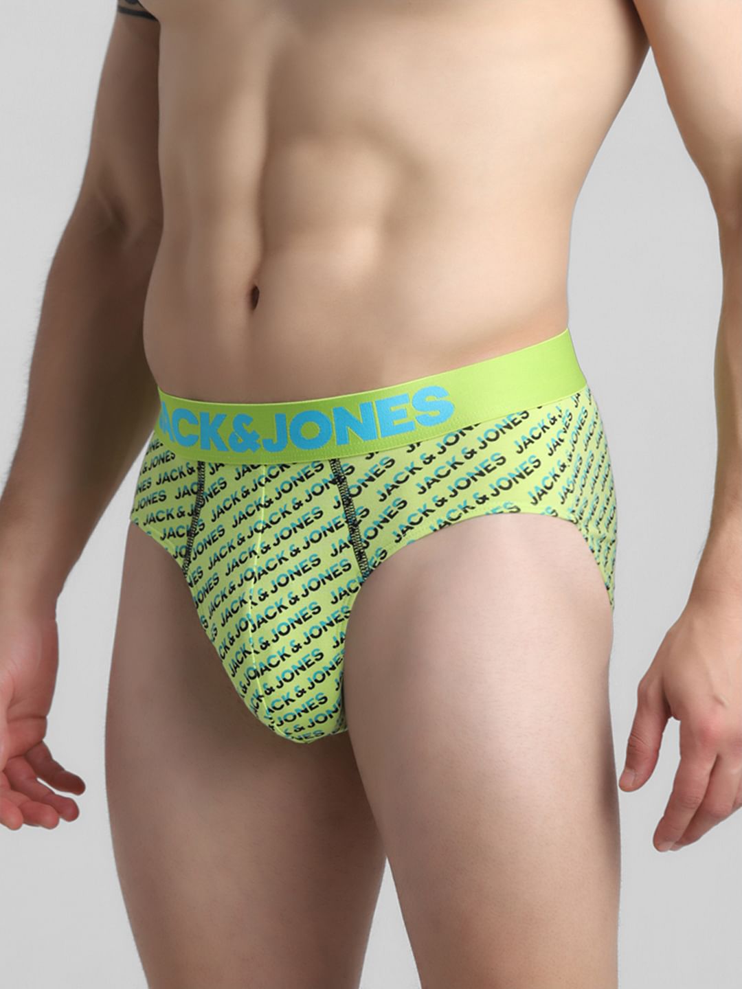 Green Logo Print Briefs