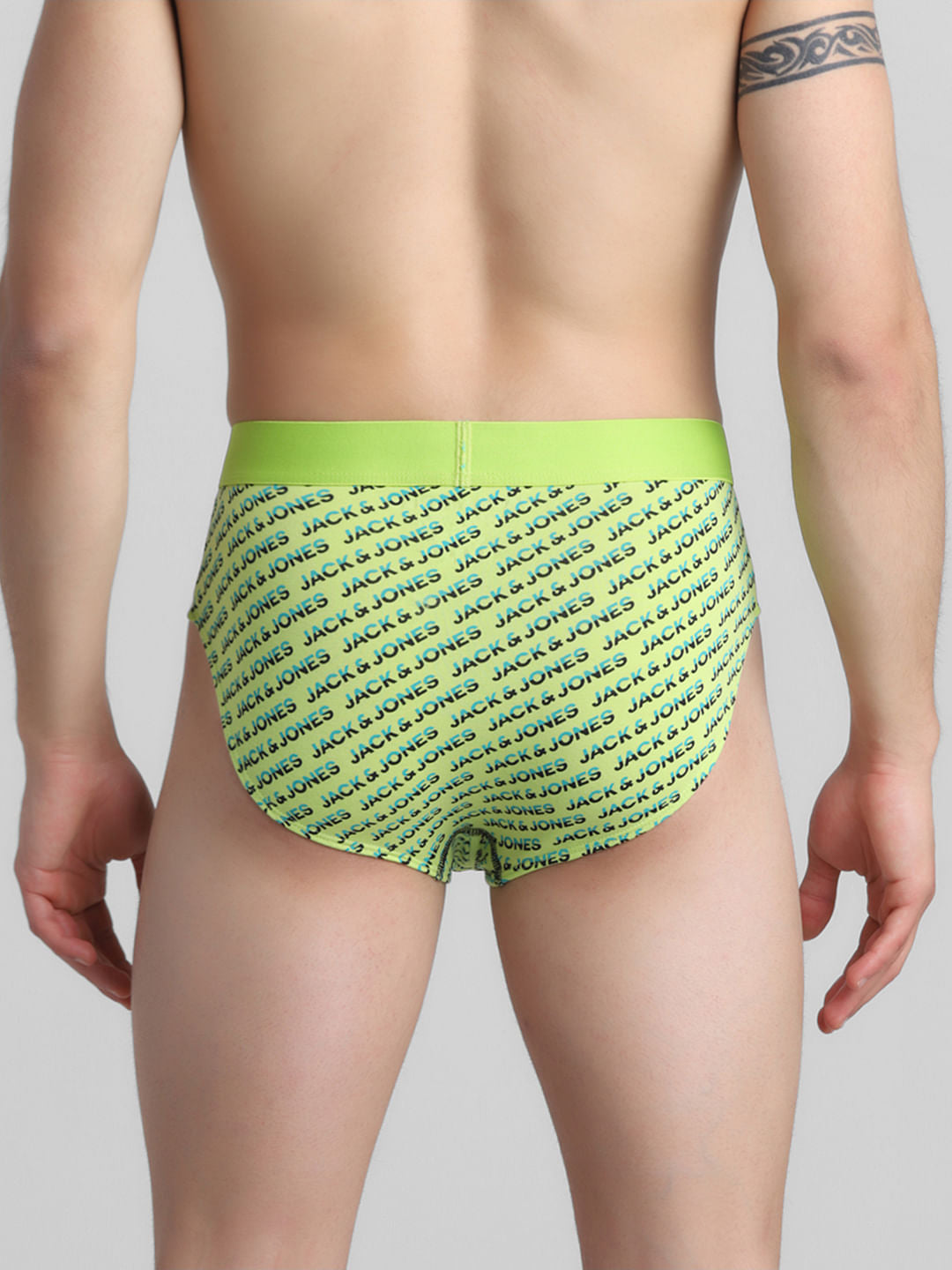 Green Logo Print Briefs