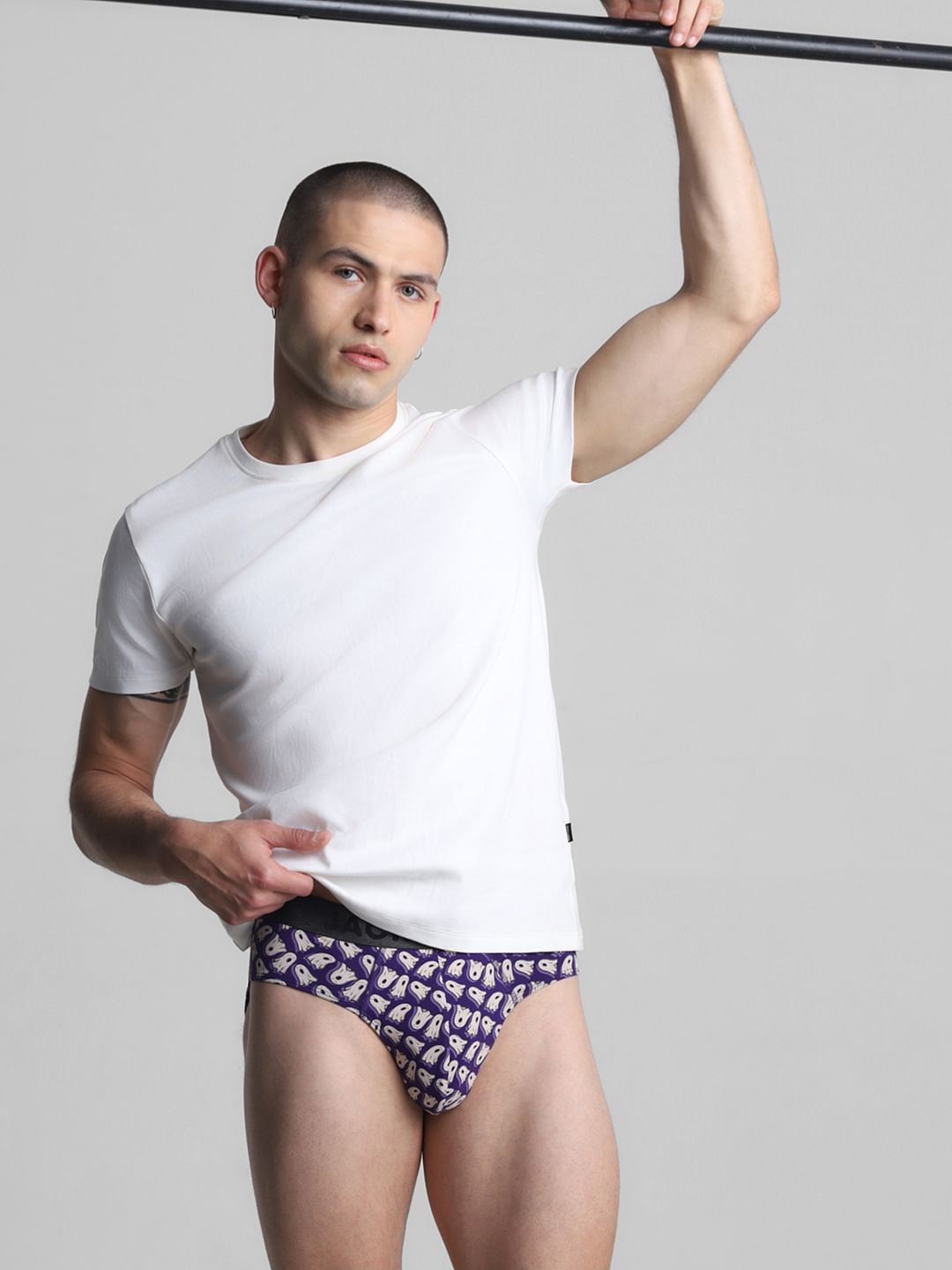 Purple Ghost Print Briefs