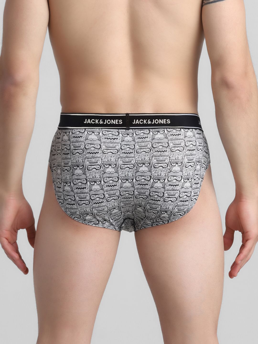 White All Over Print Briefs