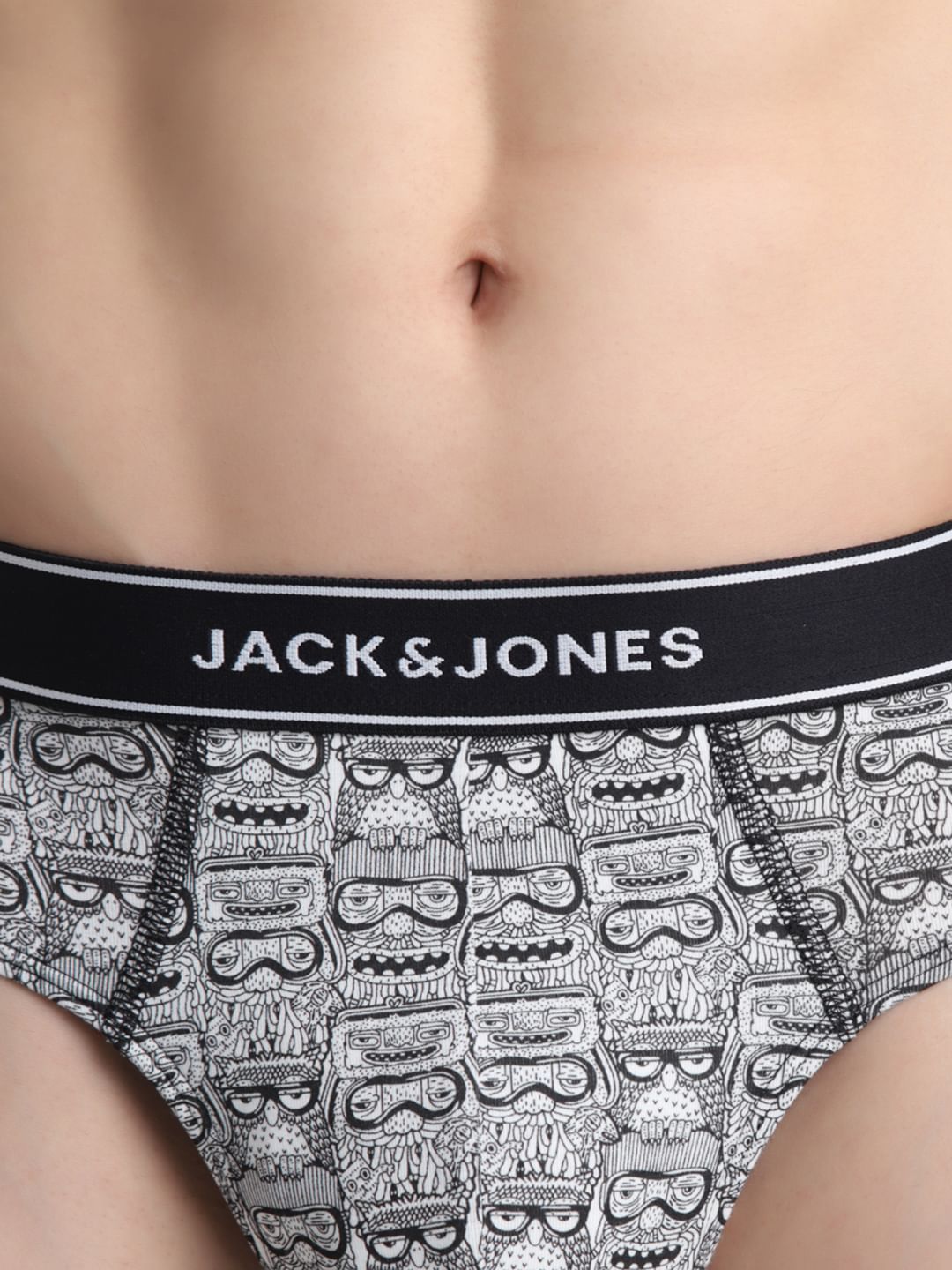 White All Over Print Briefs