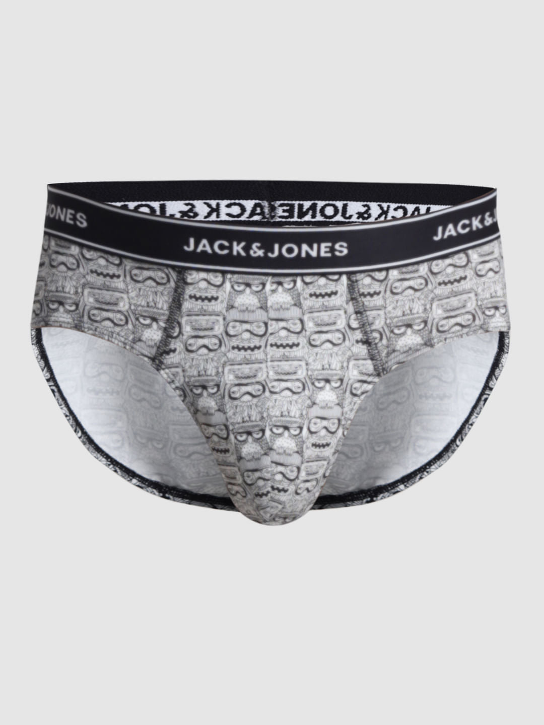 White All Over Print Briefs