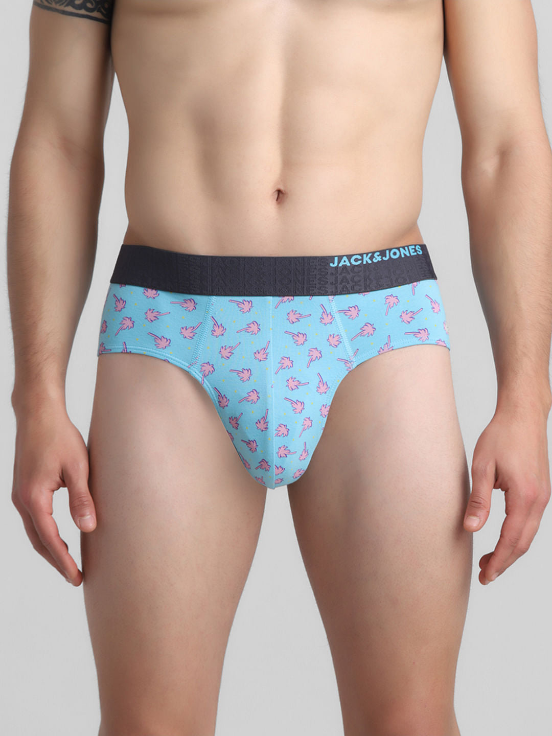 Blue Tropical Print Briefs