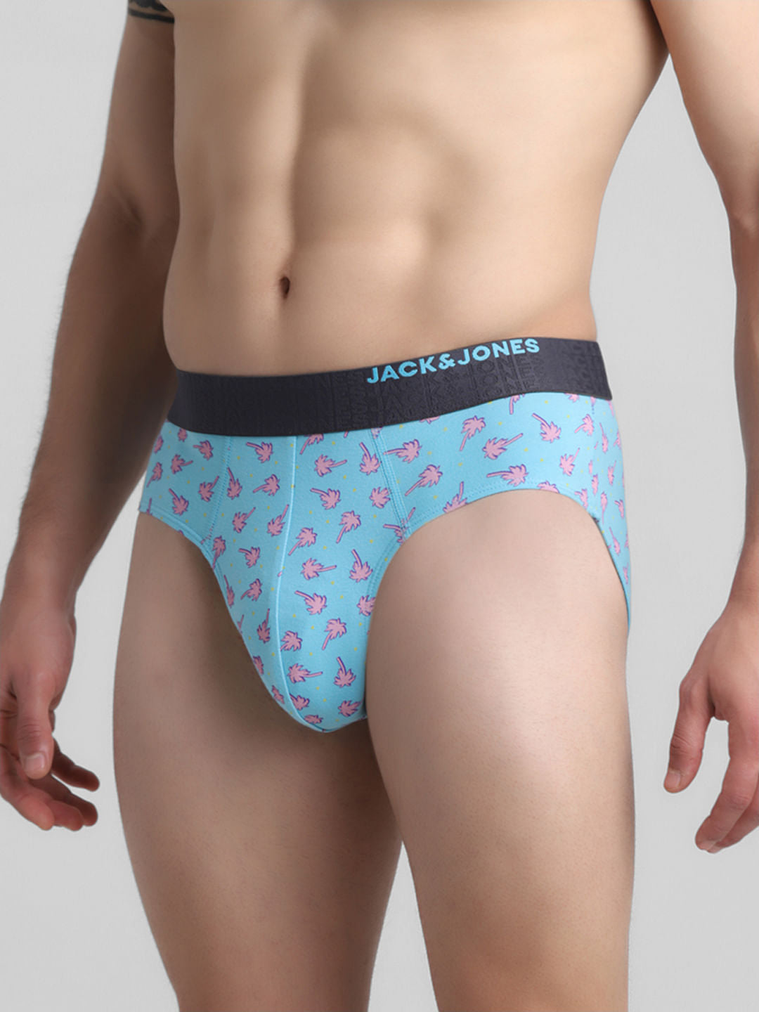 Blue Tropical Print Briefs