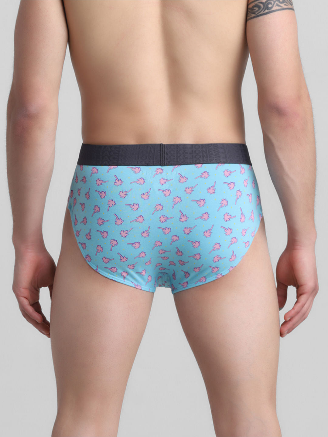 Blue Tropical Print Briefs