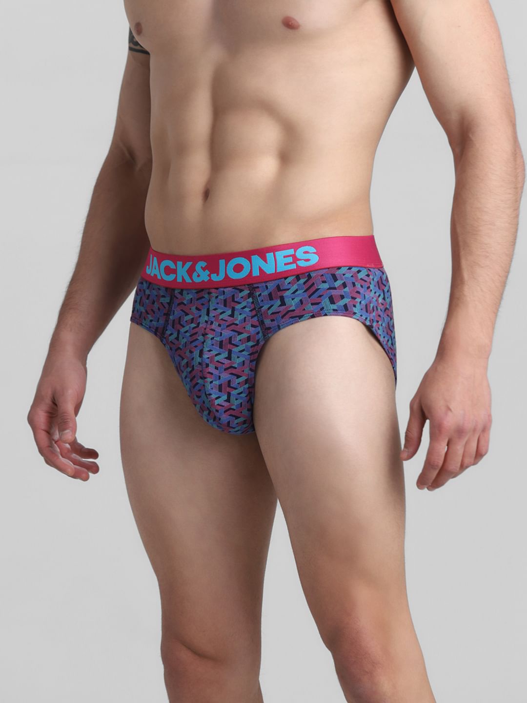 Navy Blue Abstract Print Briefs