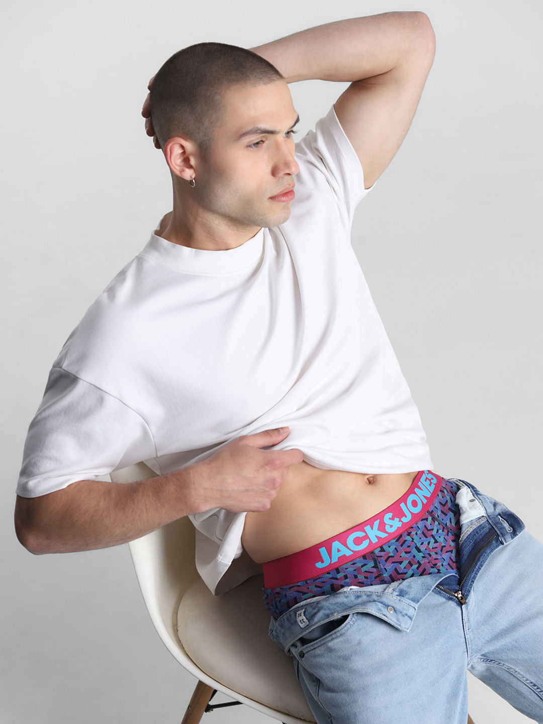 Navy Blue Abstract Print Briefs