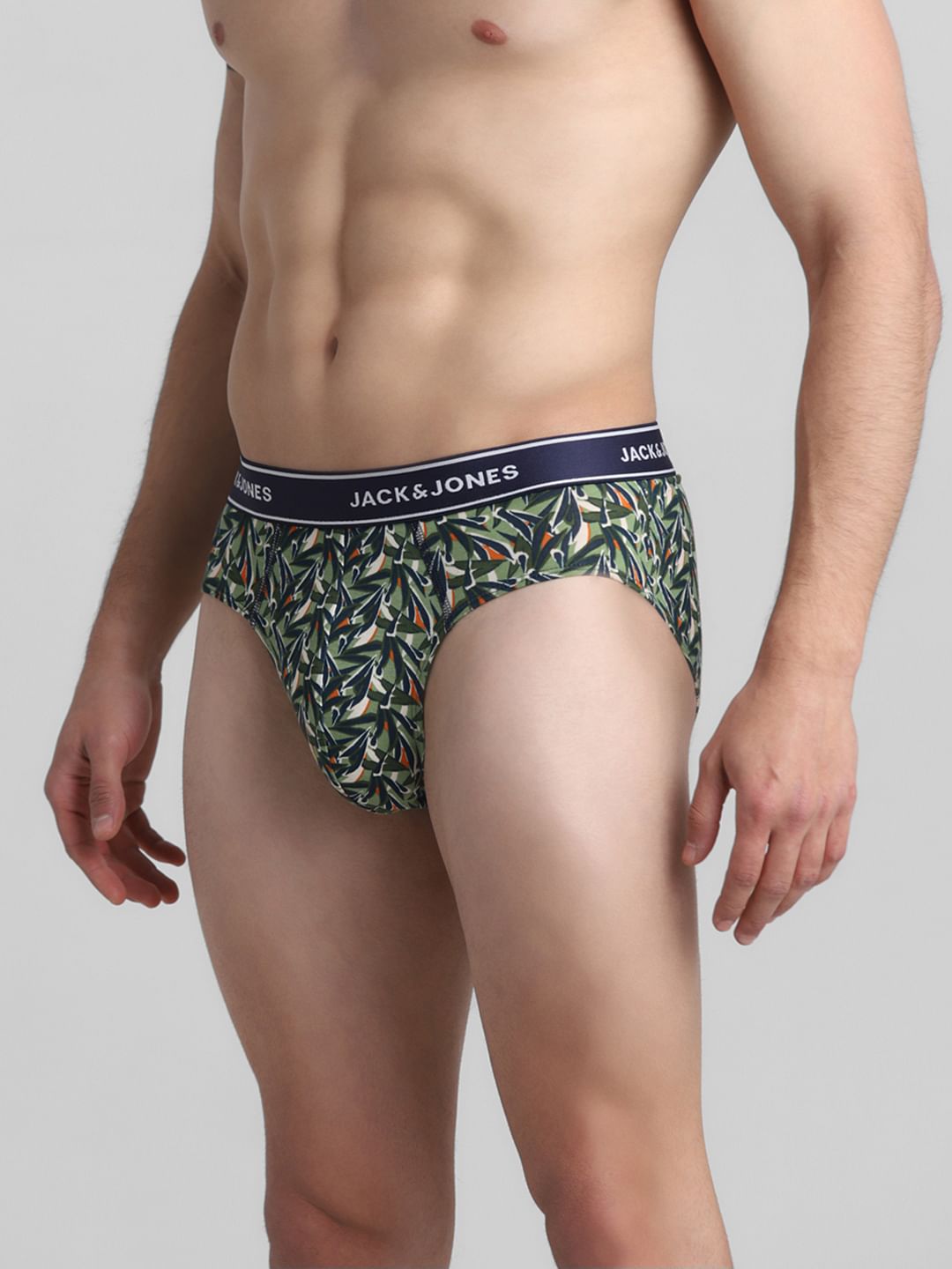 Green Leaf Print Briefs
