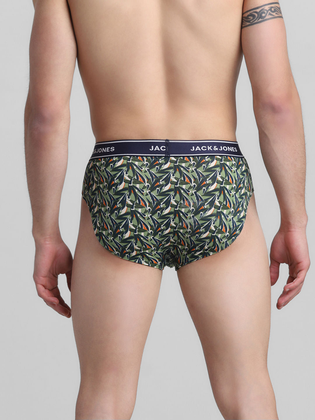 Green Leaf Print Briefs
