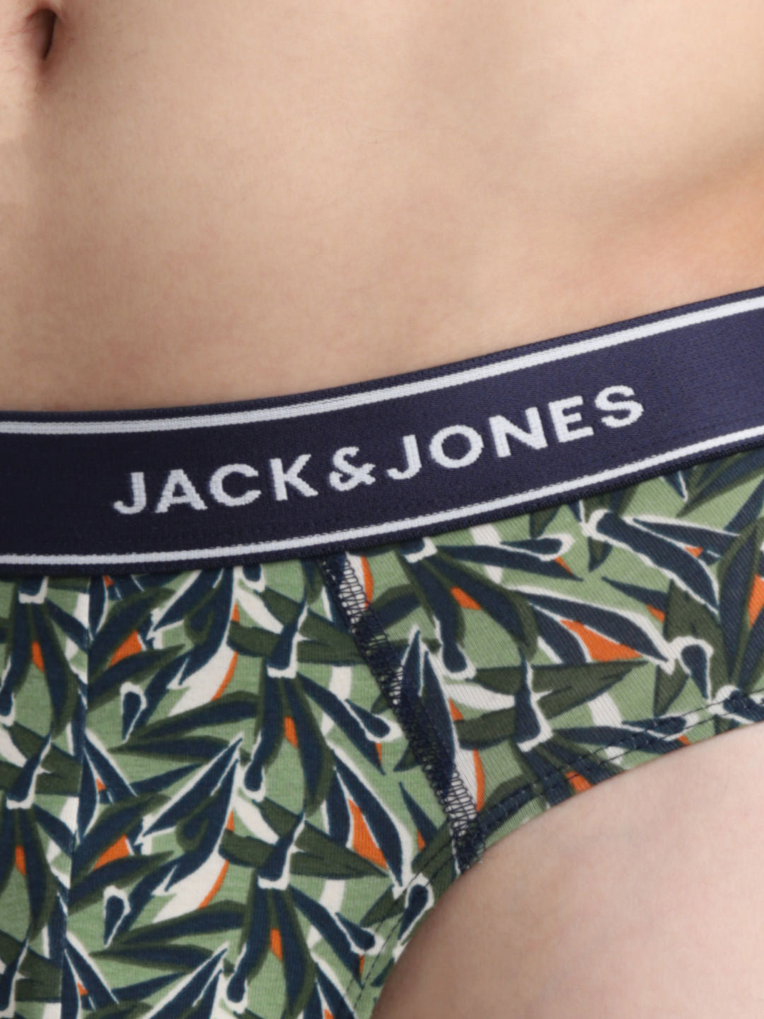 Green Leaf Print Briefs