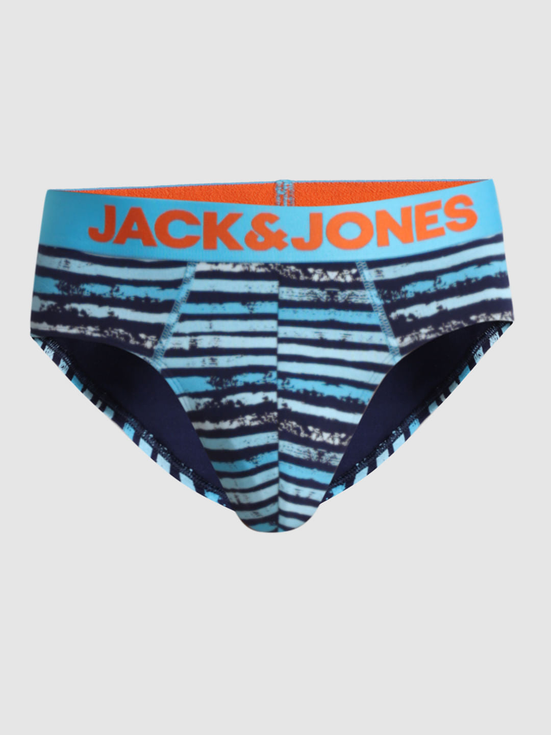 Blue Striped Print Briefs