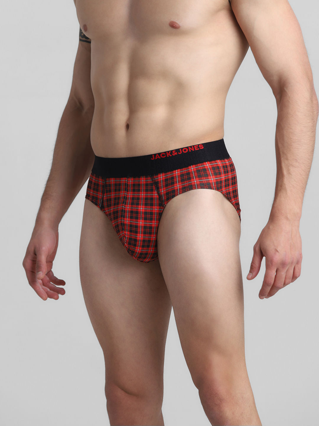 Red Check Print Briefs