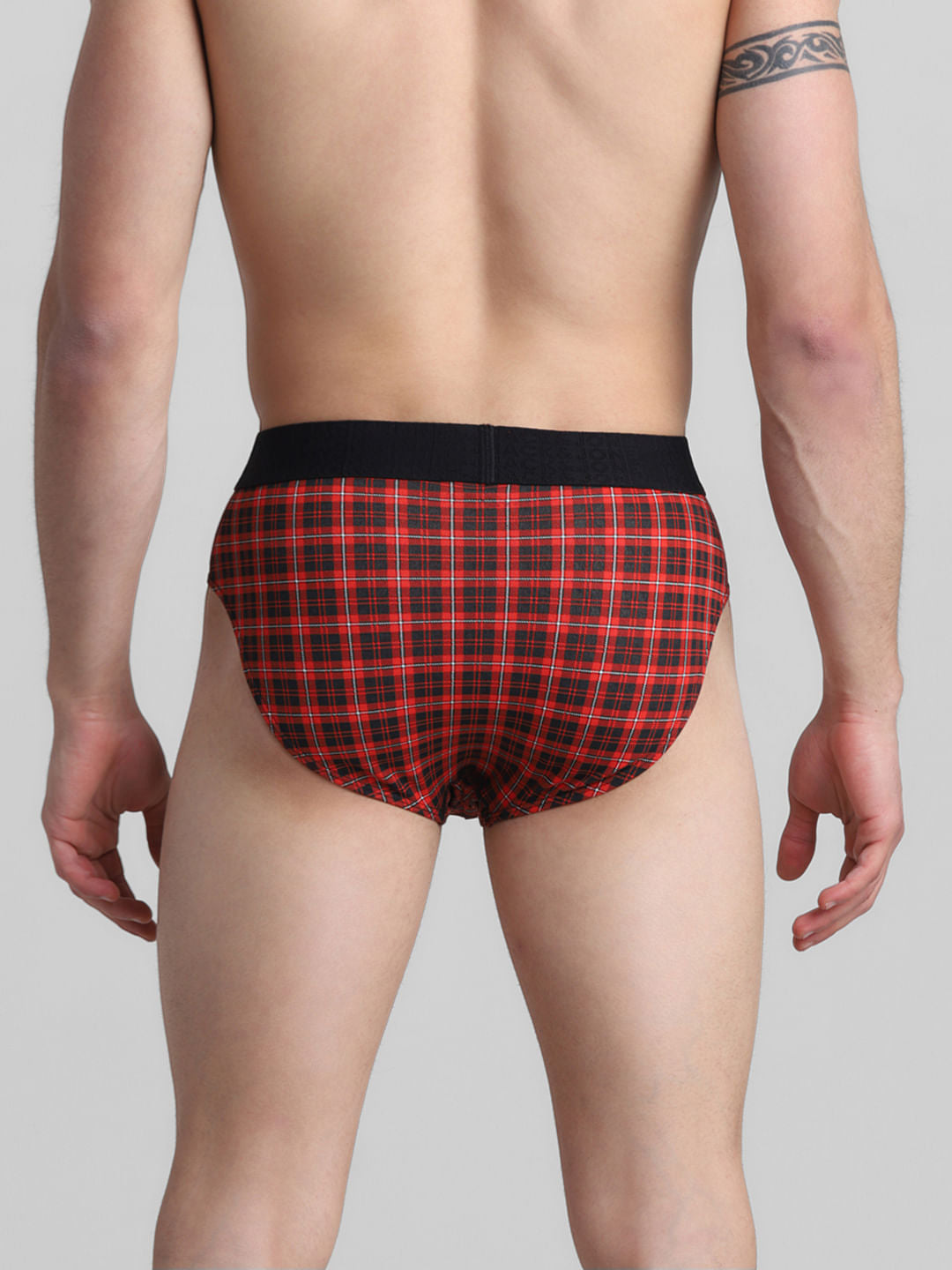 Red Check Print Briefs