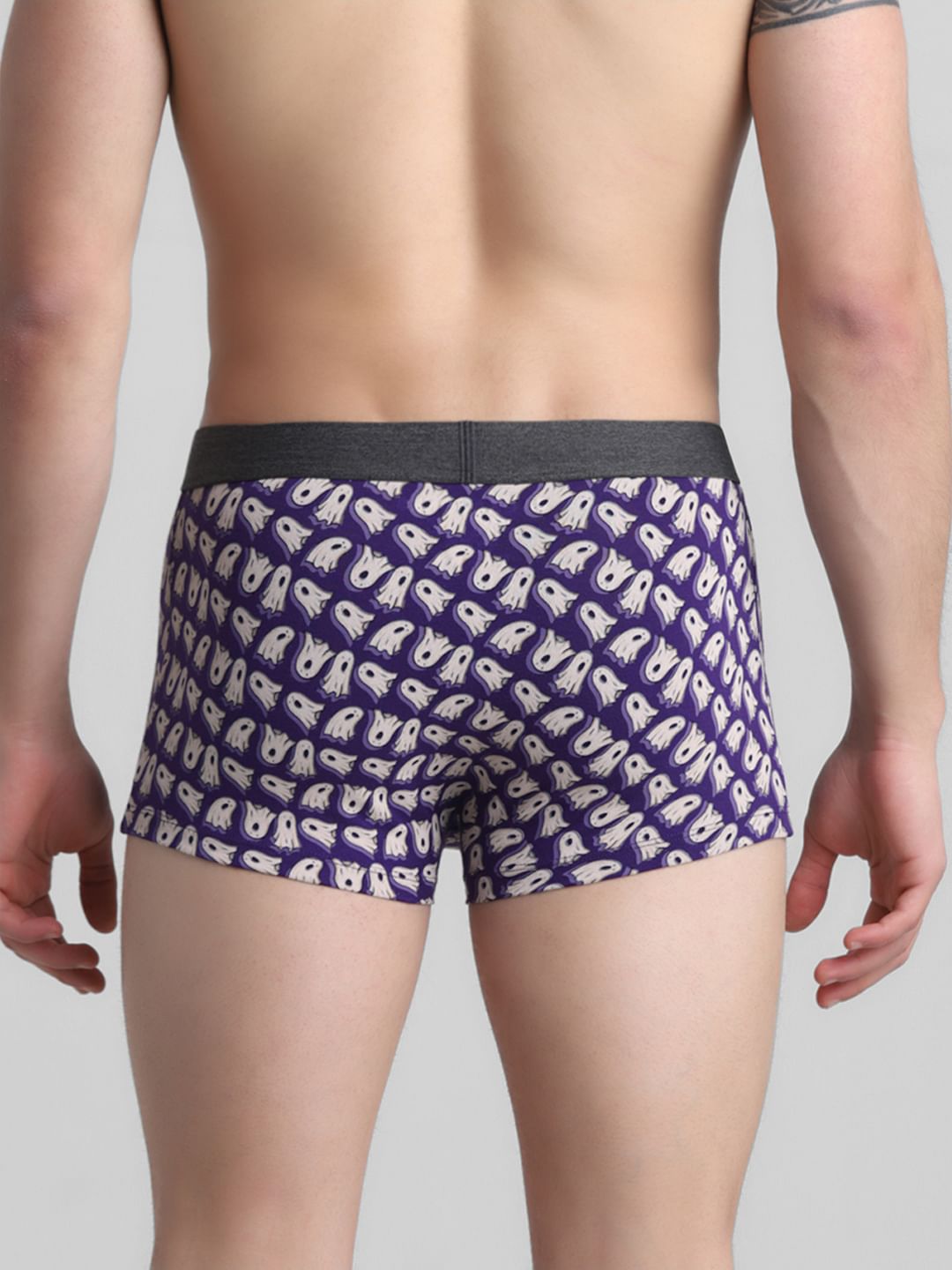 Purple Ghost Print Trunks
