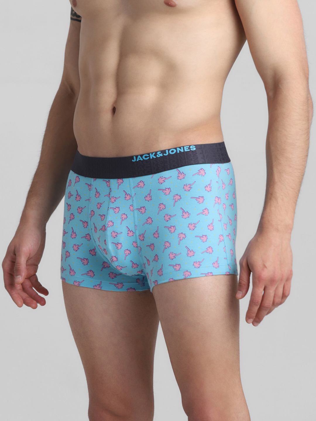 Blue Tropical Print Trunks