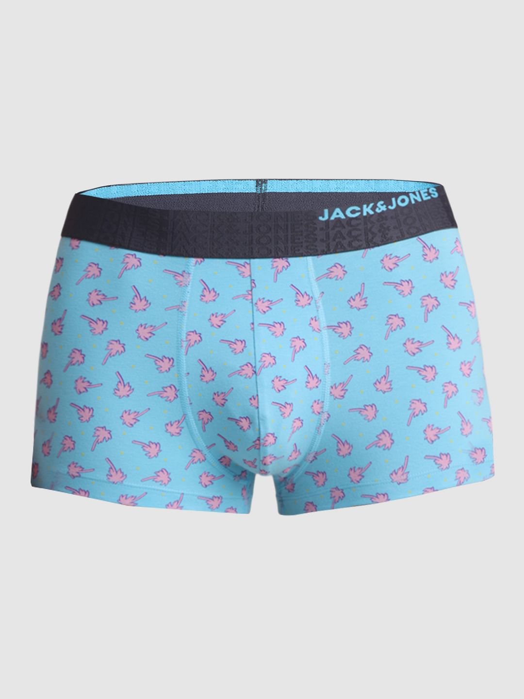 Blue Tropical Print Trunks