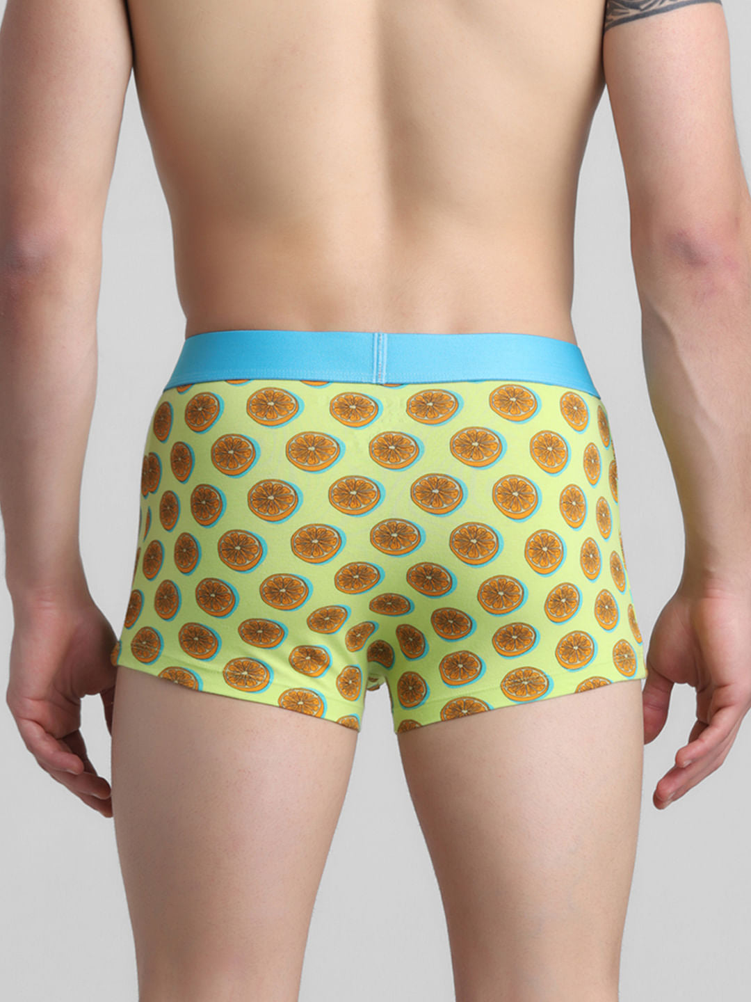Lime Green Lemonade Print Trunks