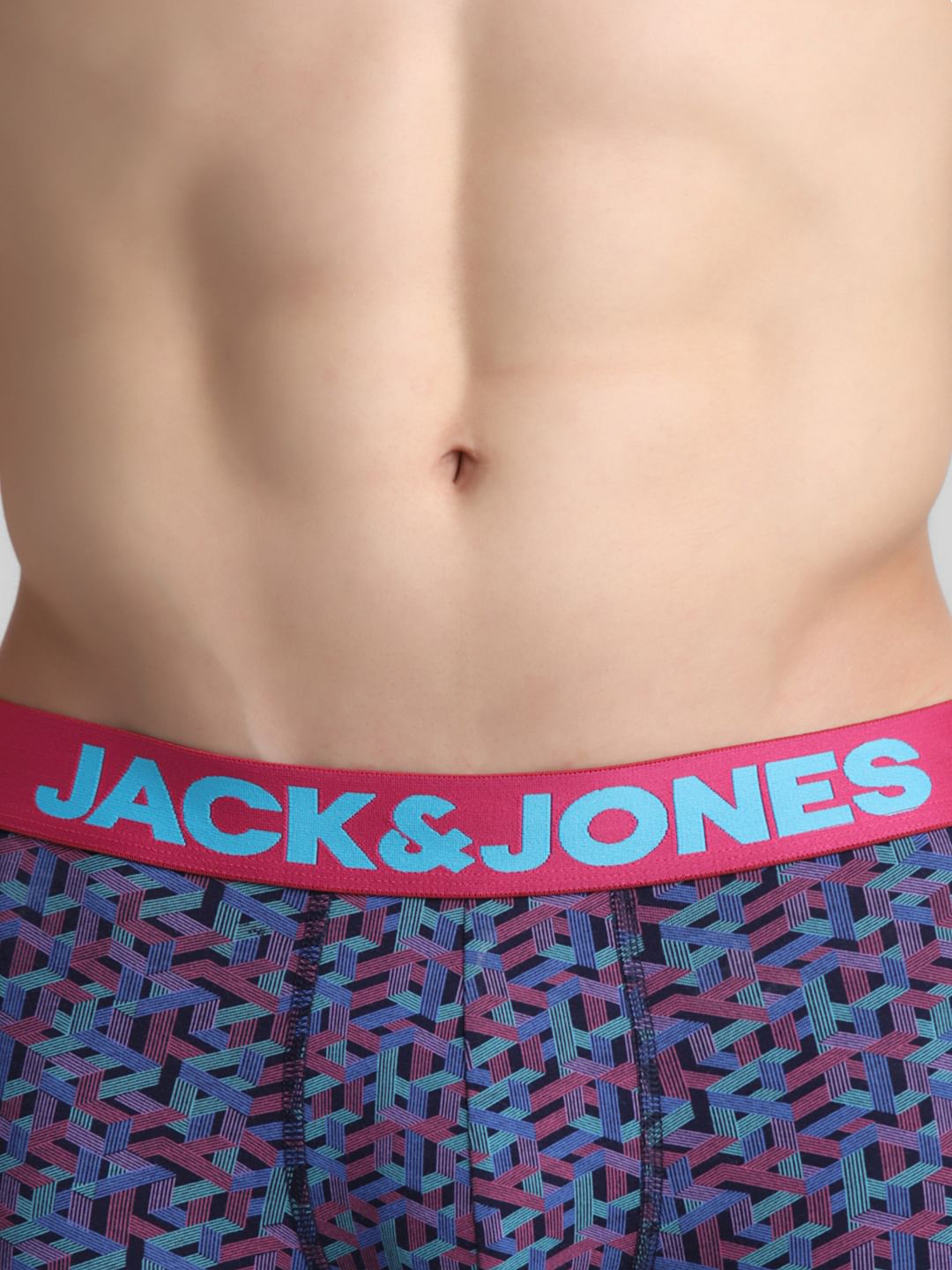 Navy Blue Abstract Print Trunks