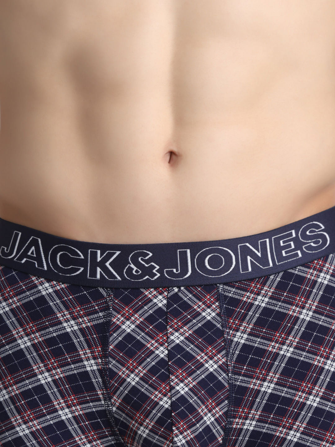 Navy Blue Tartan Check Trunks