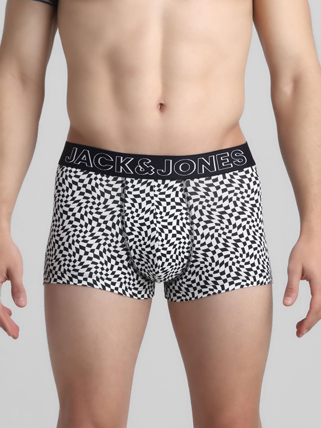 Black Monochrome Printed Trunks