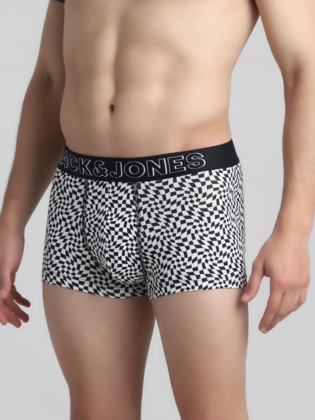 Black Monochrome Printed Trunks