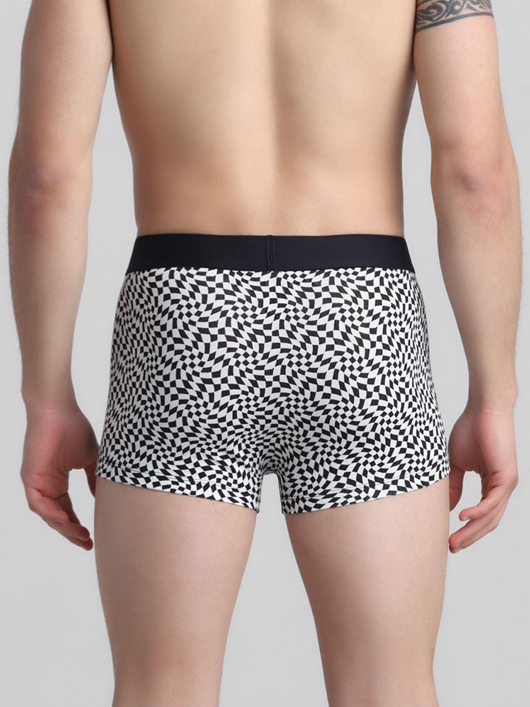 Black Monochrome Printed Trunks