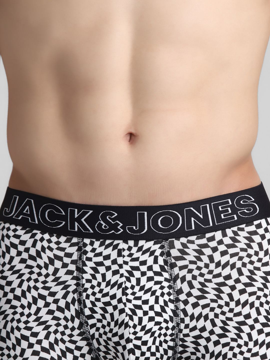 Black Monochrome Printed Trunks