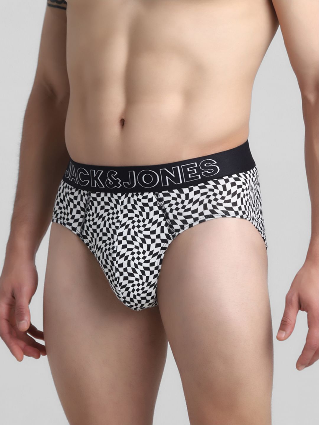 Black Monochrome Printed Briefs