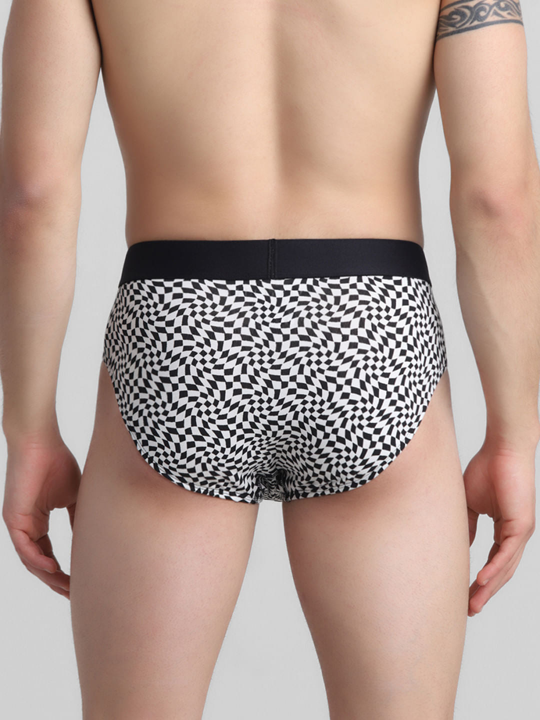 Black Monochrome Printed Briefs