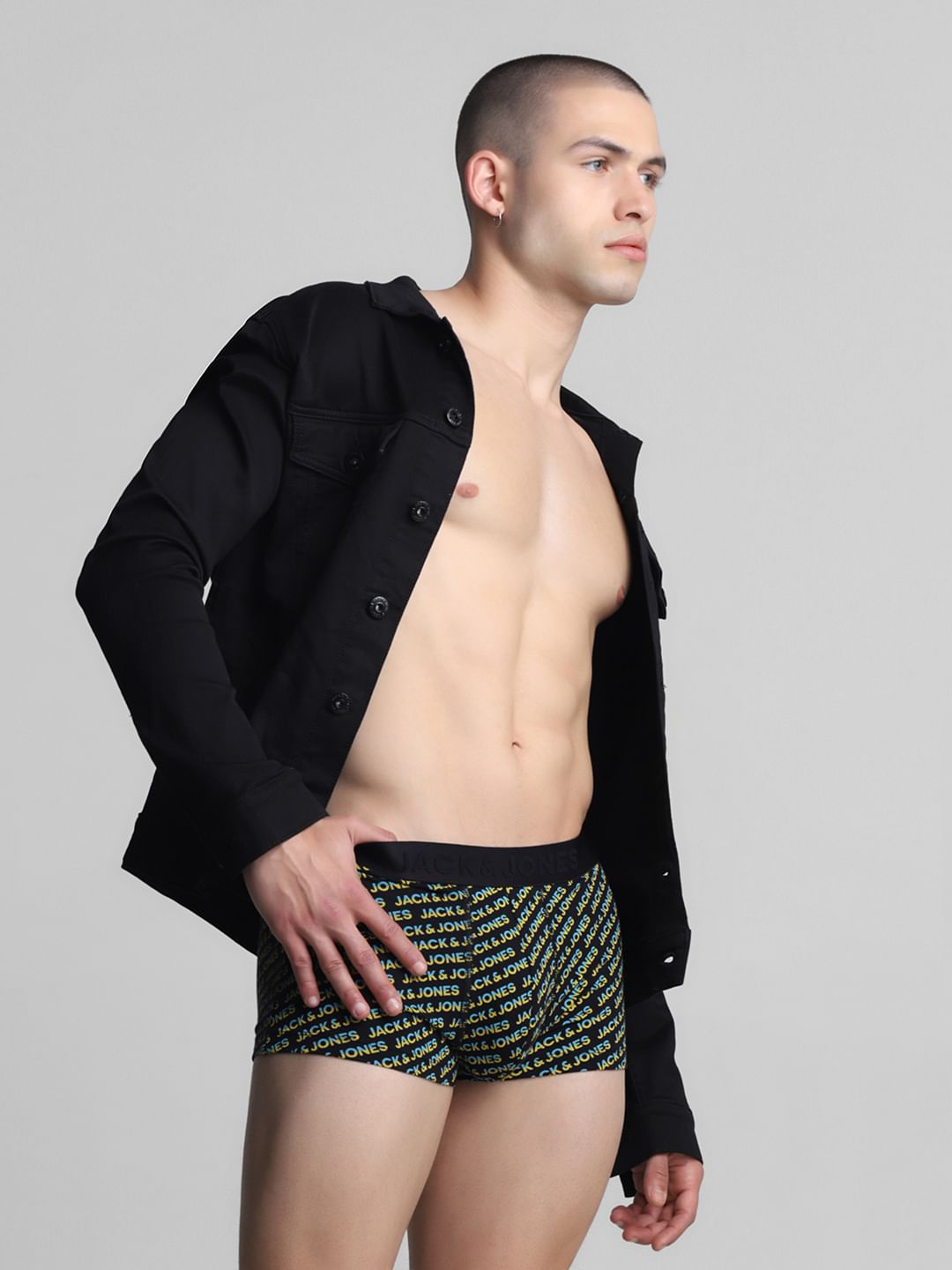 Black Logo Print Trunks