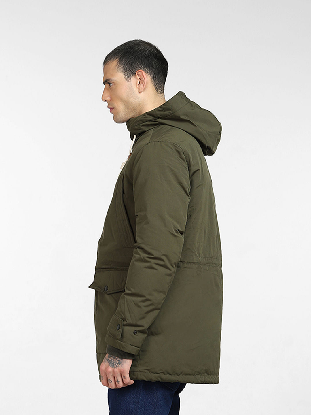 Green Quilted Teddy Parka Jacket