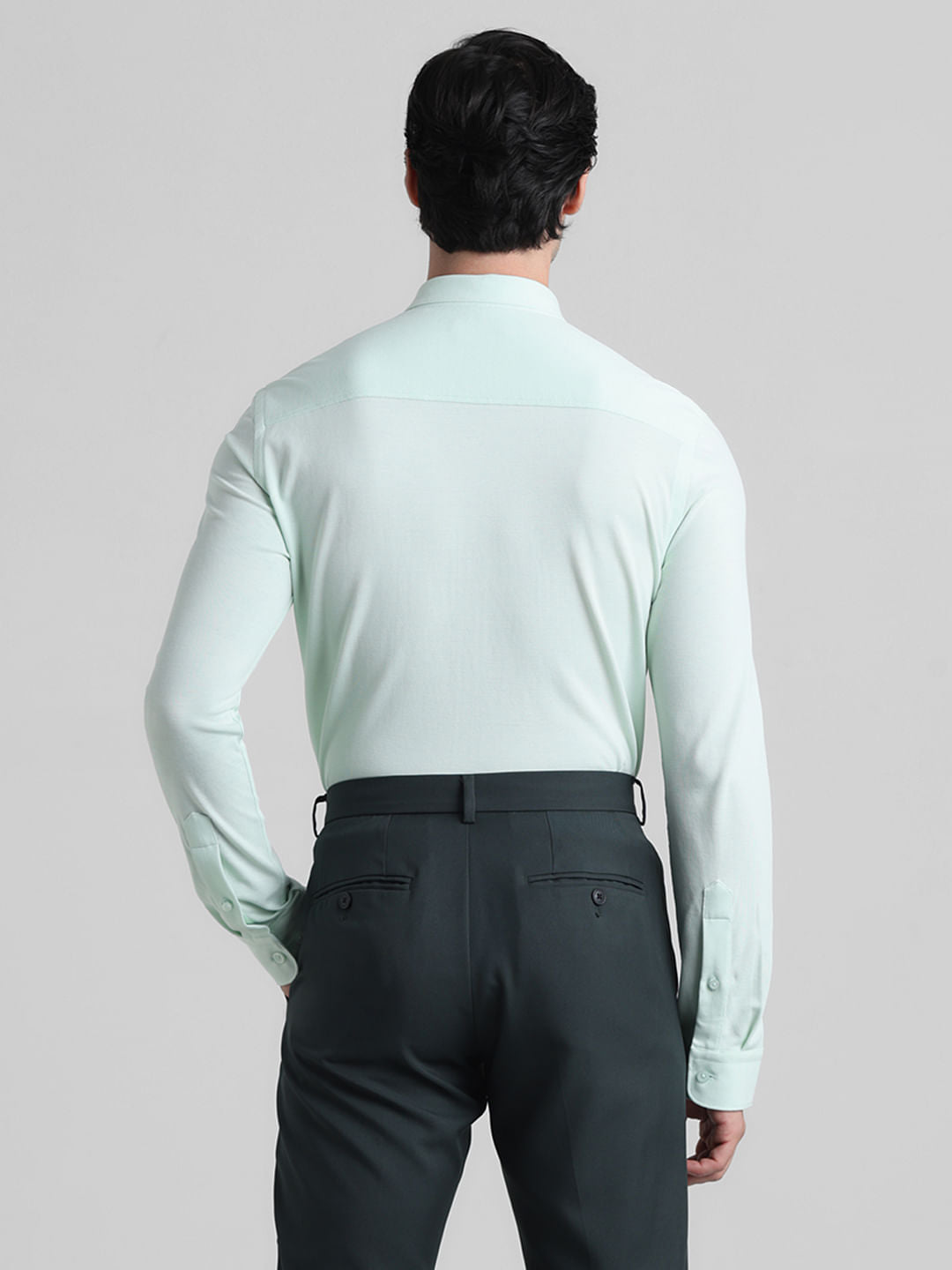 Light Green Knitted Full Sleeves Shirt