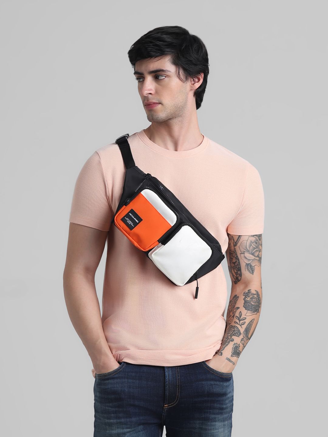 Apricot Jacquard Crew Neck T-shirt