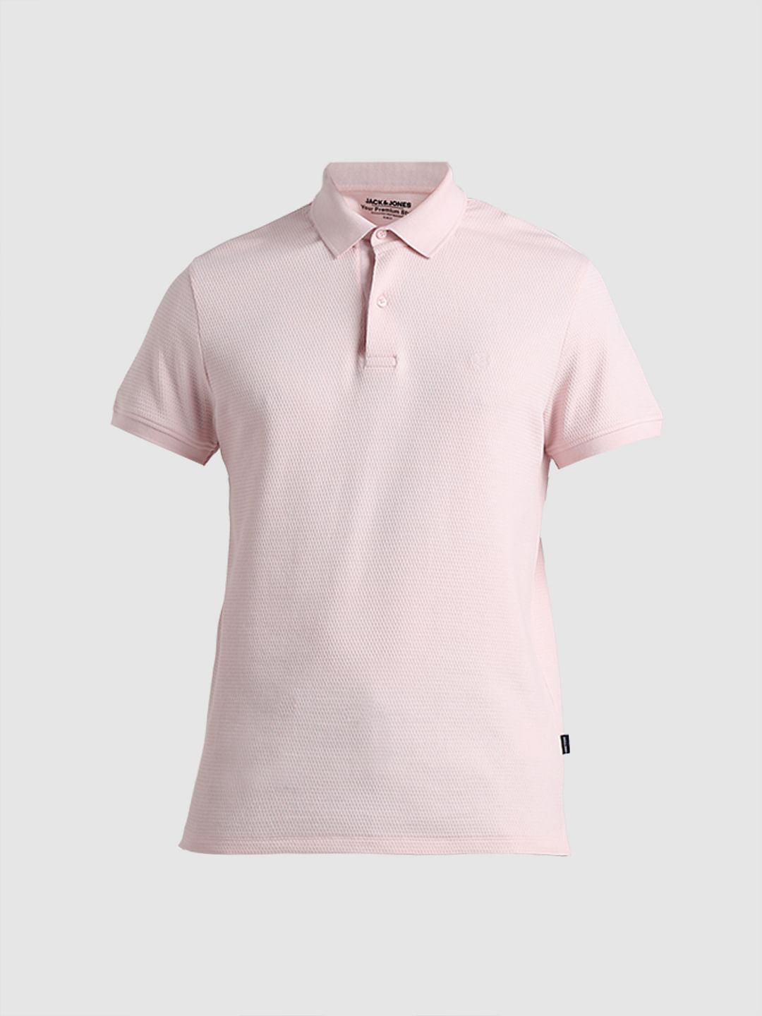 Light Pink Textured Polo T-shirt