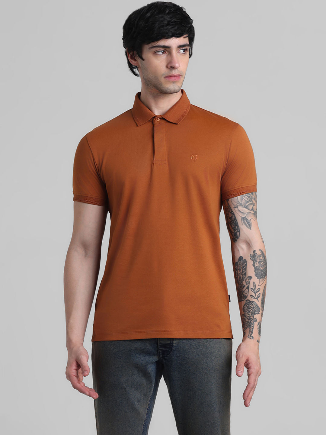 Rust Brown Cotton Polo