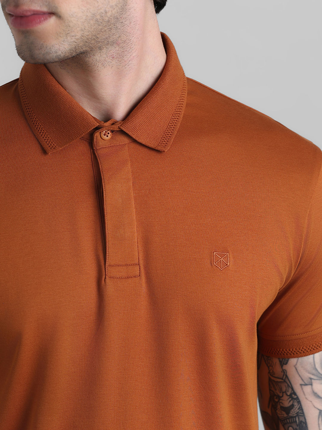 Rust Brown Cotton Polo