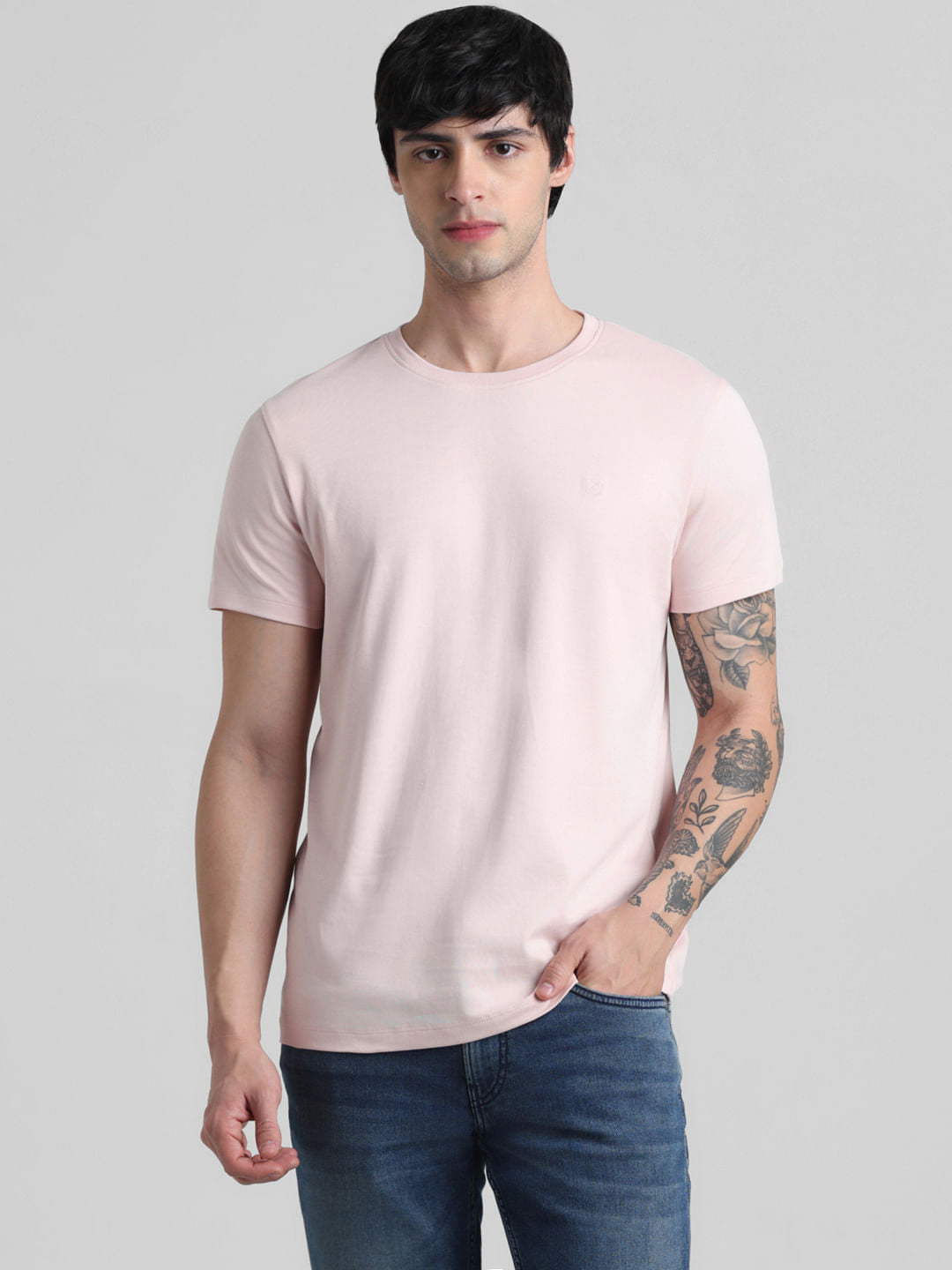 Light Pink Crew Neck T-shirt
