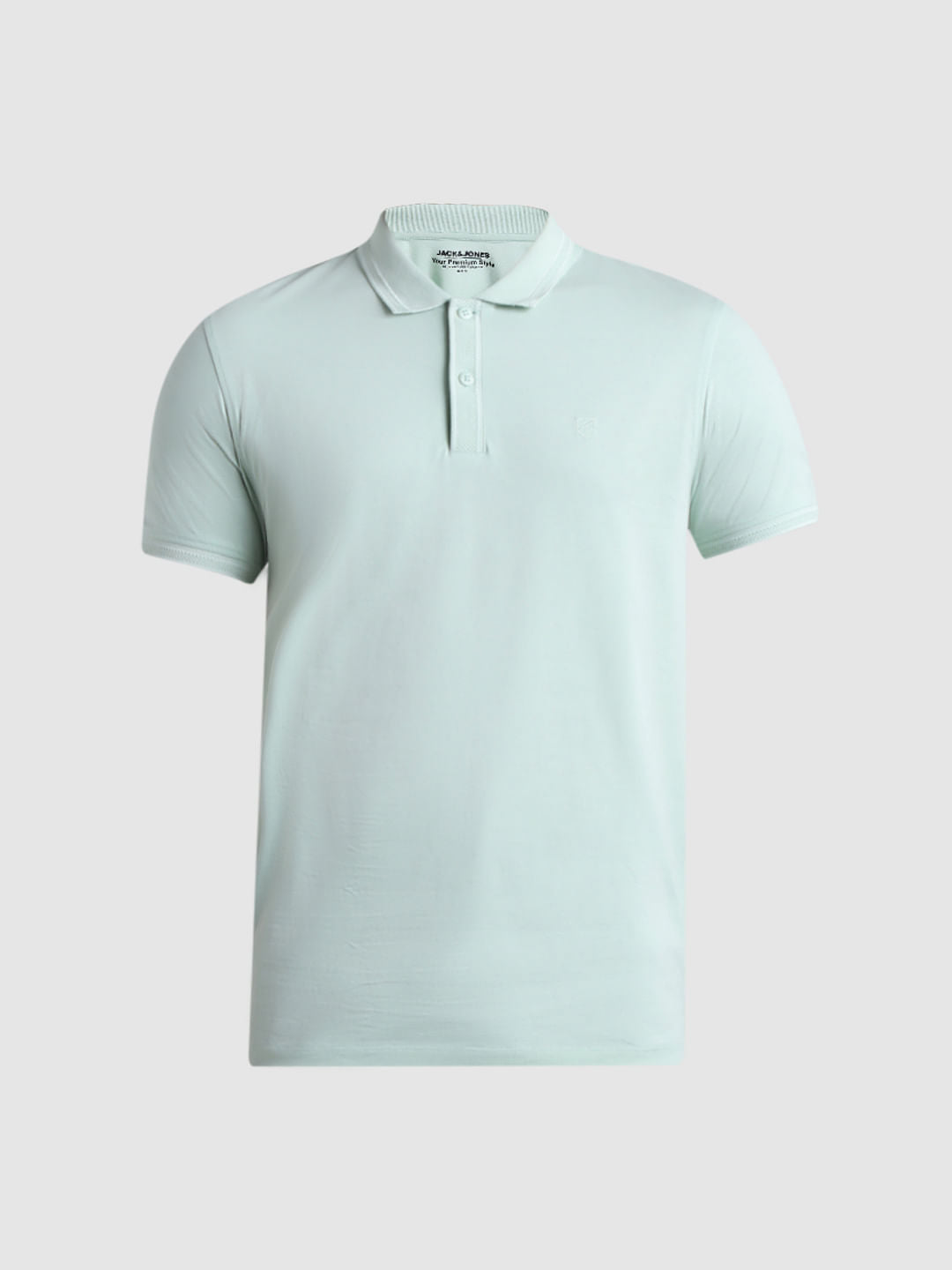 Green Contrast Tipping Polo T-shirt
