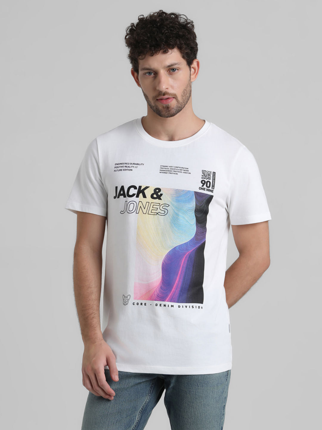 White Graphic Print T-shirt